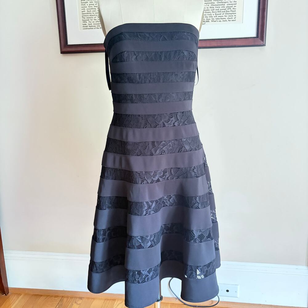 White House Black Market Strapless Cocktail Dress Size 4 Lace - Picture 2 of 9